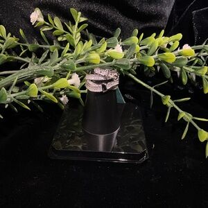 Unique Statement Piece Moissanite 925 Silver Belt Ring Sz 6